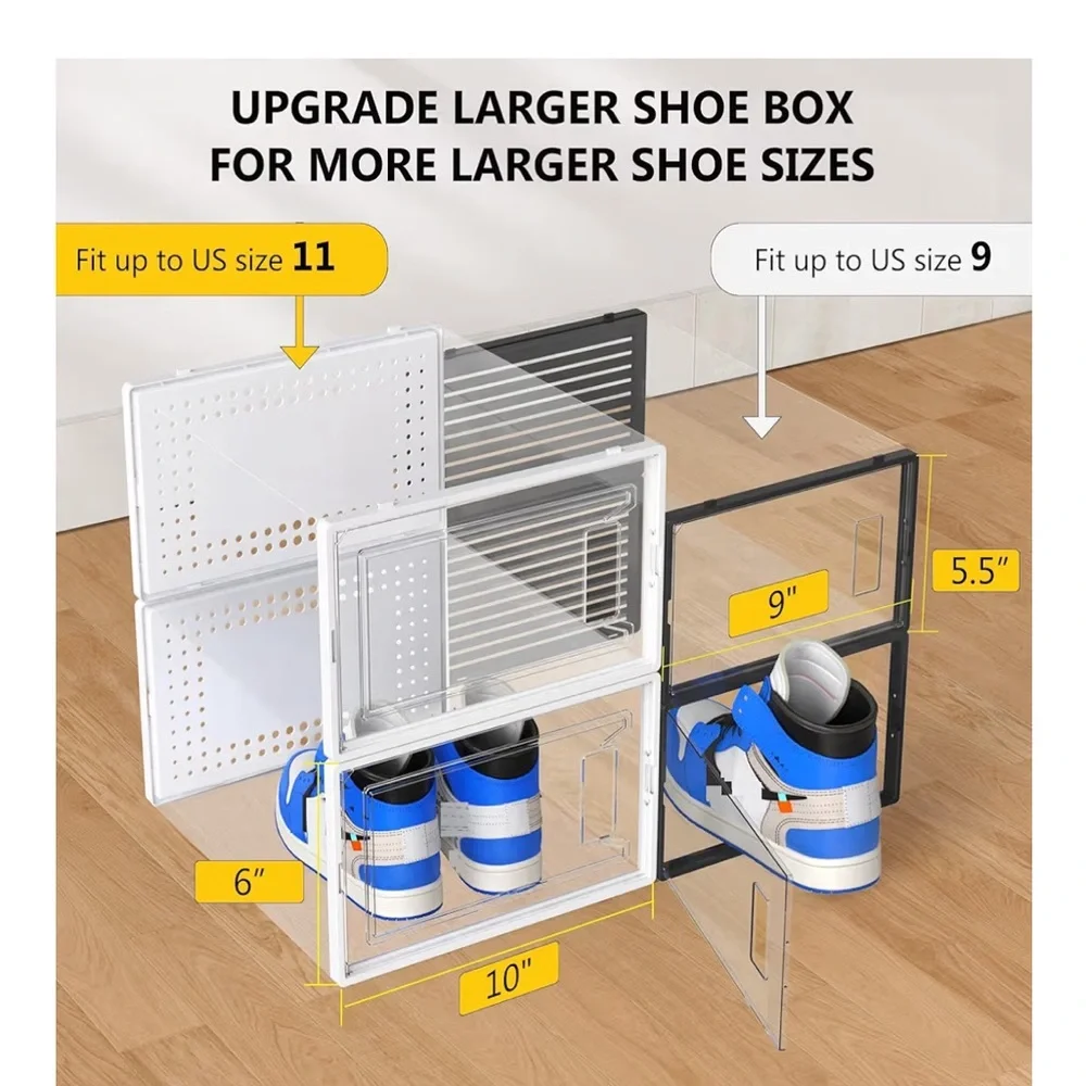 Clear Stackable Shoe Storage Boxes - Set 2 - Picture 3 of 5